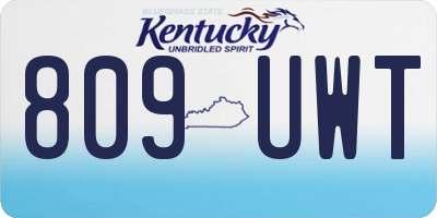 KY license plate 809UWT