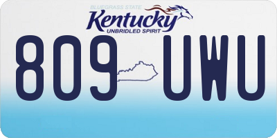 KY license plate 809UWU