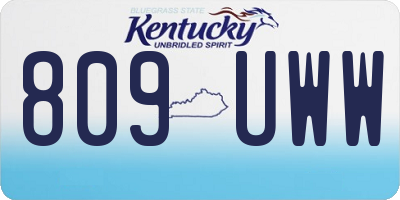 KY license plate 809UWW