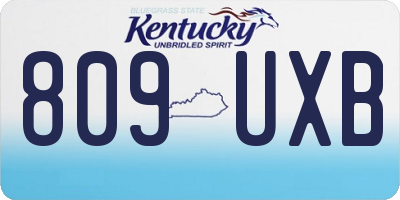 KY license plate 809UXB
