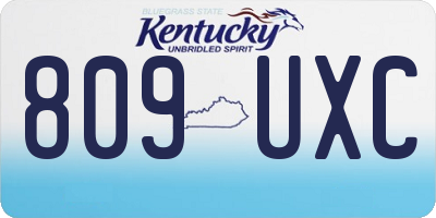 KY license plate 809UXC