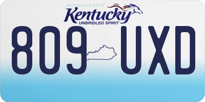 KY license plate 809UXD