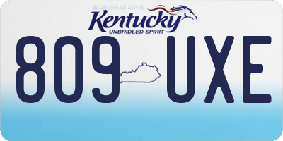 KY license plate 809UXE