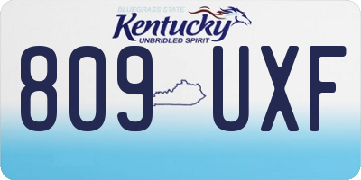 KY license plate 809UXF