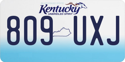KY license plate 809UXJ