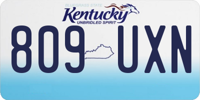 KY license plate 809UXN
