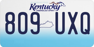 KY license plate 809UXQ