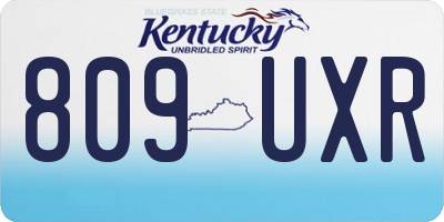 KY license plate 809UXR