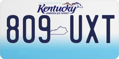 KY license plate 809UXT