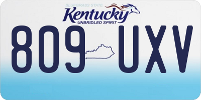 KY license plate 809UXV