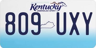 KY license plate 809UXY