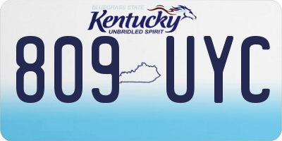 KY license plate 809UYC