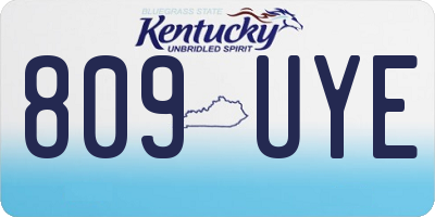KY license plate 809UYE