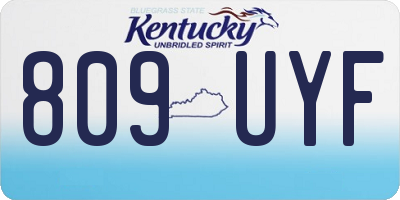 KY license plate 809UYF