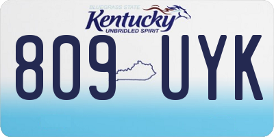 KY license plate 809UYK