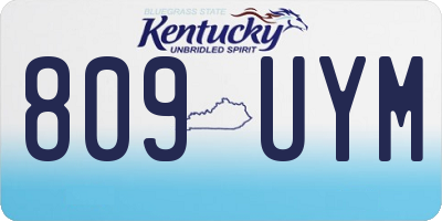 KY license plate 809UYM