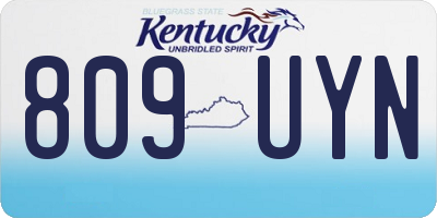 KY license plate 809UYN