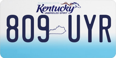 KY license plate 809UYR