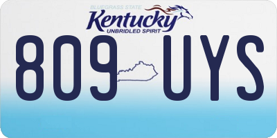 KY license plate 809UYS