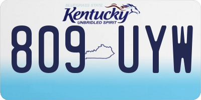 KY license plate 809UYW