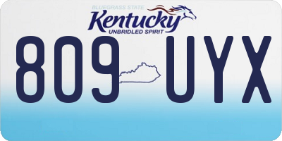KY license plate 809UYX