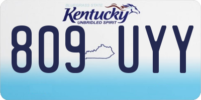 KY license plate 809UYY