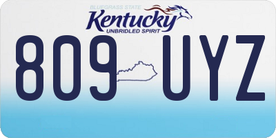 KY license plate 809UYZ