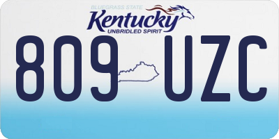 KY license plate 809UZC