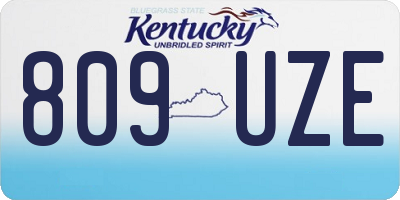KY license plate 809UZE