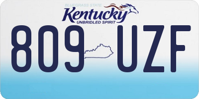 KY license plate 809UZF