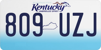 KY license plate 809UZJ