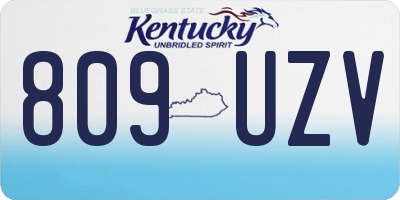 KY license plate 809UZV