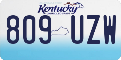 KY license plate 809UZW