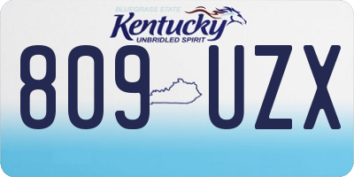KY license plate 809UZX