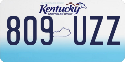 KY license plate 809UZZ