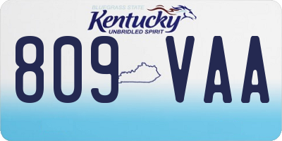 KY license plate 809VAA