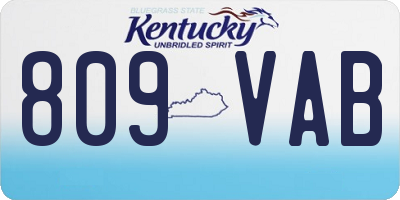 KY license plate 809VAB