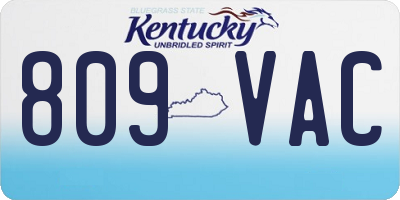 KY license plate 809VAC