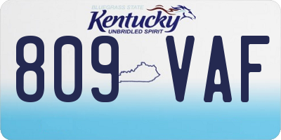 KY license plate 809VAF