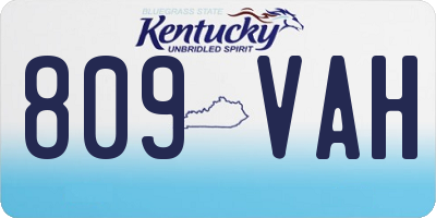 KY license plate 809VAH