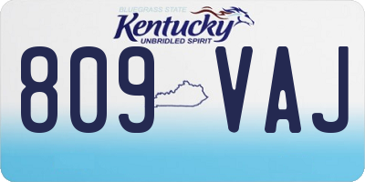 KY license plate 809VAJ