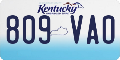 KY license plate 809VAO