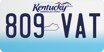 KY license plate 809VAT