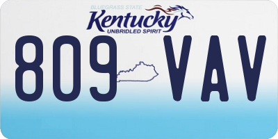 KY license plate 809VAV