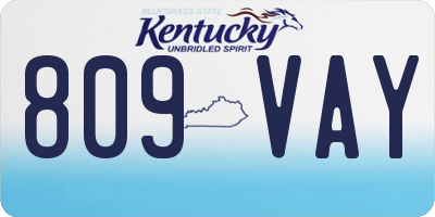 KY license plate 809VAY