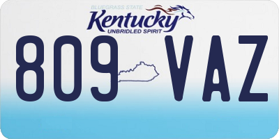 KY license plate 809VAZ