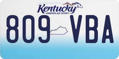 KY license plate 809VBA