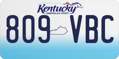 KY license plate 809VBC