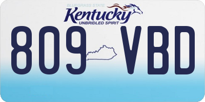 KY license plate 809VBD
