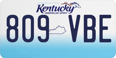 KY license plate 809VBE